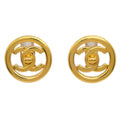 Chanel Cc Round Earrings Metal Gold Gold_Plated Earrings Jewelry (Pre-Owned)