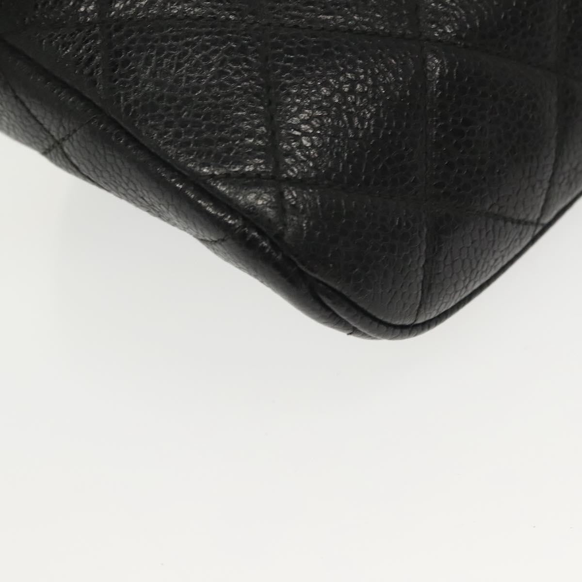 Chanel Vintage Zip Belt Bag Quilted Caviar Black Leather Clutche & Pouche Bag (Pre-Owned)