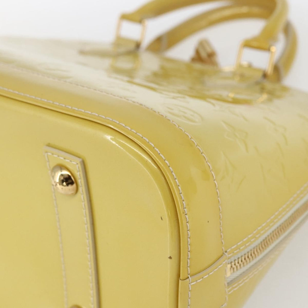 Louis Vuitton Alma Handbag Monogram Vernis Beige Patent_Leather Handbag (Pre-Owned)