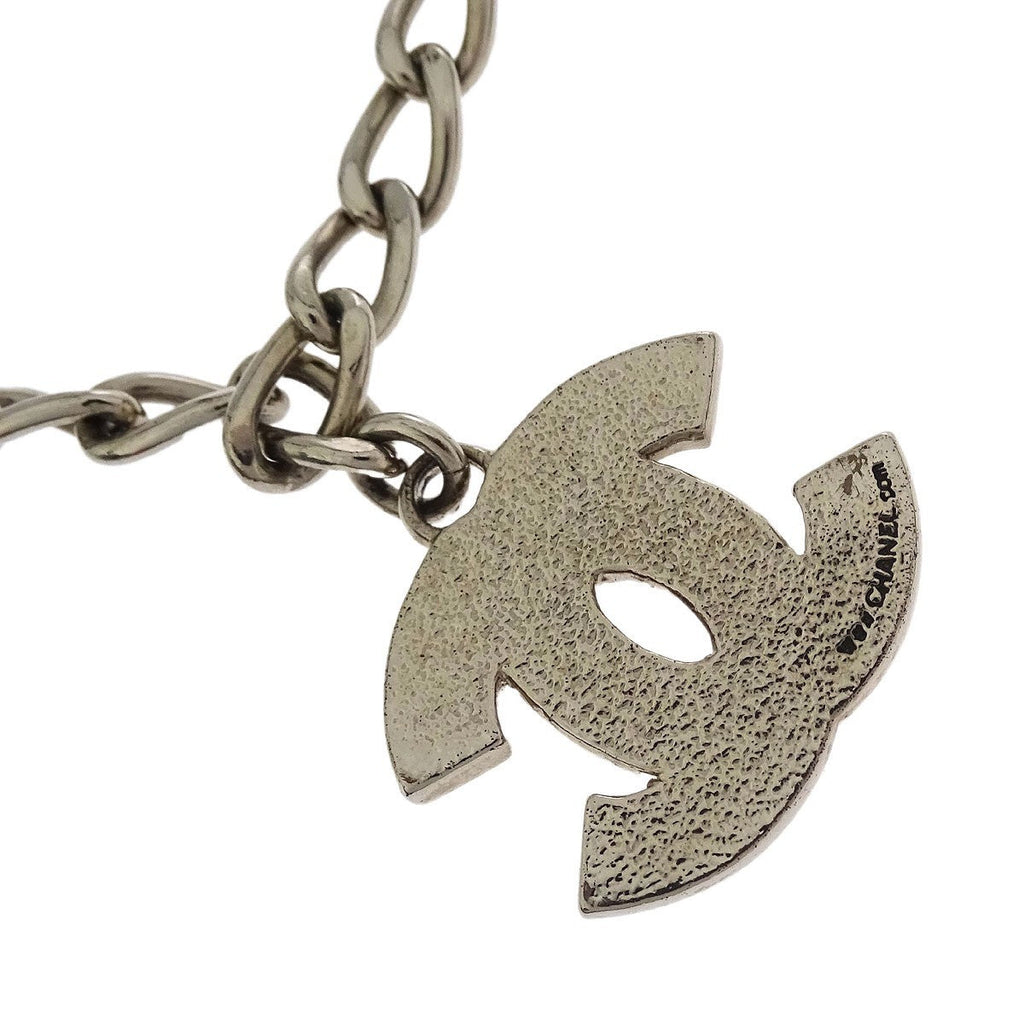 Chanel Cc Pendant Necklace Metal Silver Silver_Plated Necklace Jewelry (Pre-Owned)