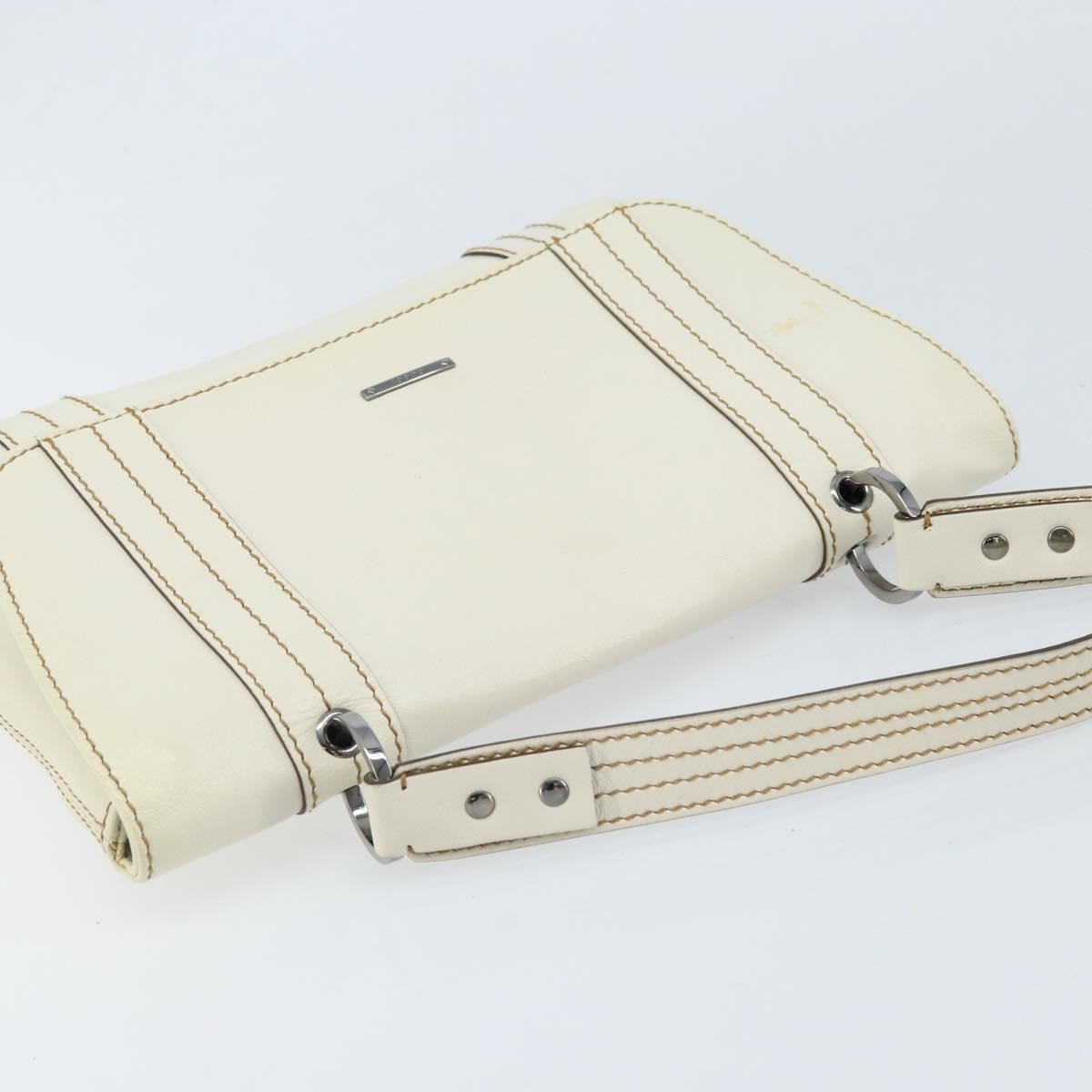 Gucci Vintage Handbag Leather White Leather Handbag (Pre-Owned)