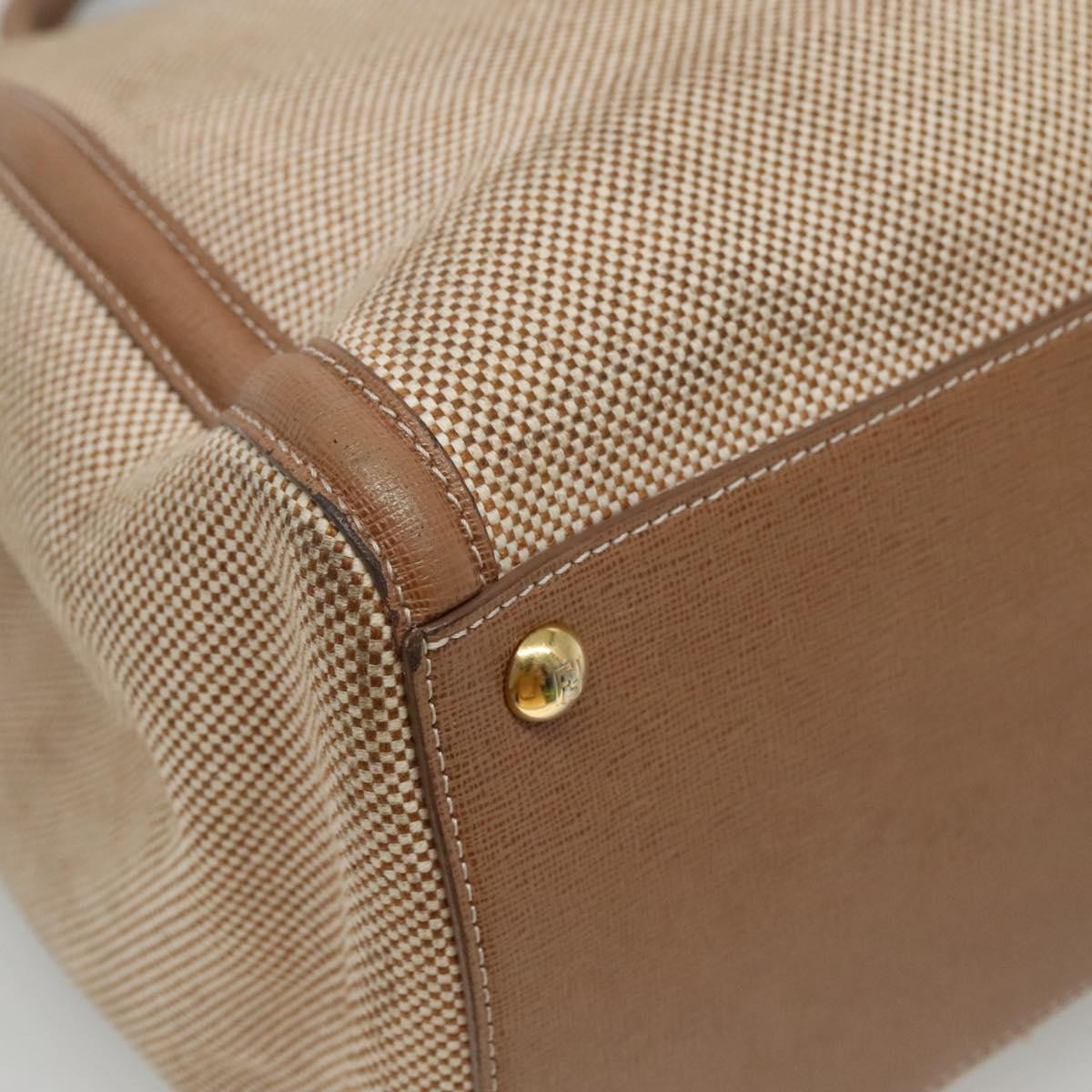 Fendi 2Jours Bag Canvas Beige Canvas Tote Bag Bag (Pre-Owned)