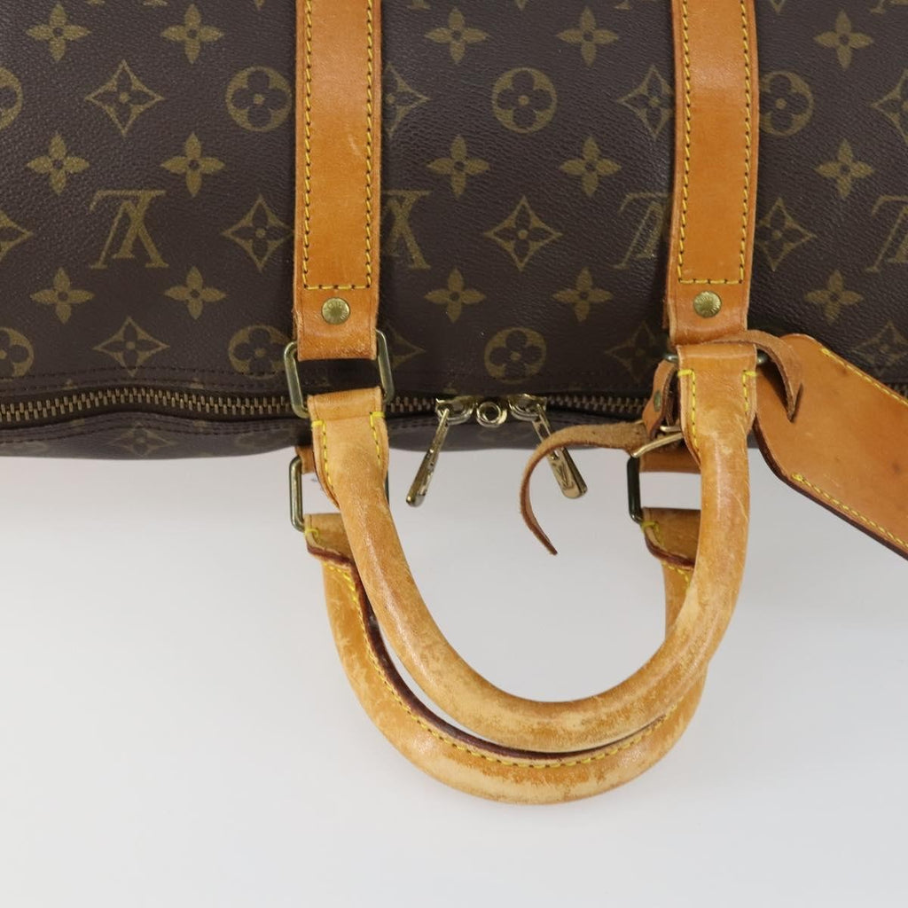 Louis Vuitton Keepall Bandouliere Bag Monogram Canvas Brown Canvas Travel Bag Bag (Pre-Owned)