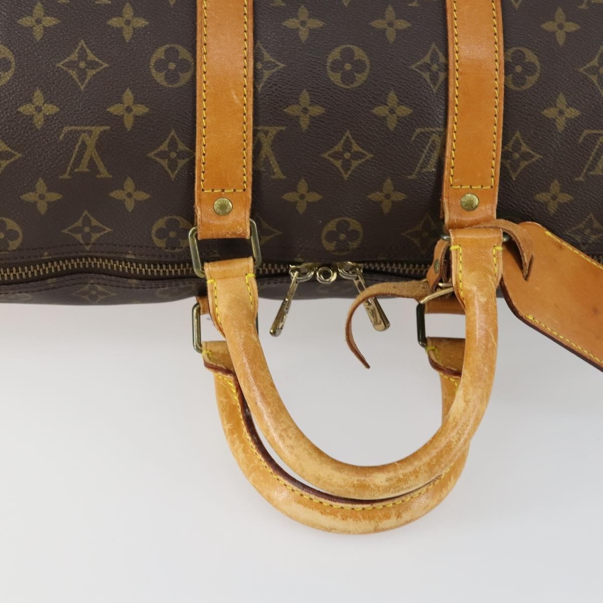Louis Vuitton Keepall Bandouliere Bag Monogram Canvas Brown Canvas Travel Bag Bag (Pre-Owned)