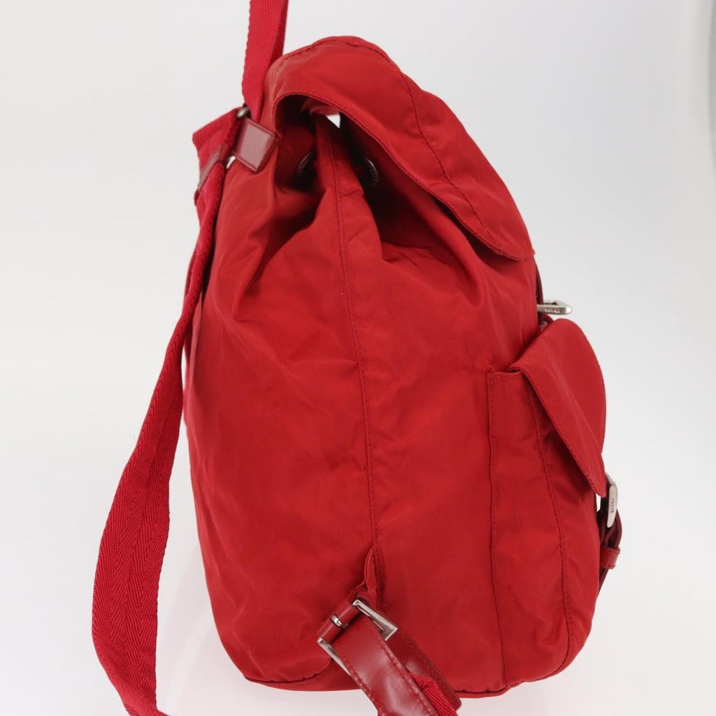 Prada Double Front Pocket Backpack Tessuto Red Nylon Backpack Bag (Pre-Owned)