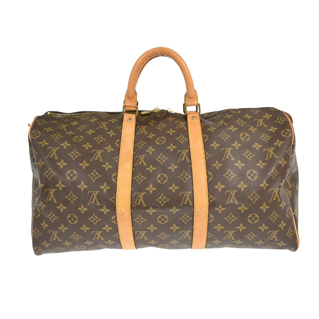 Louis Vuitton Keepall Bag Monogram Canvas Brown Canvas Travel Bag Bag (Pre-Owned)