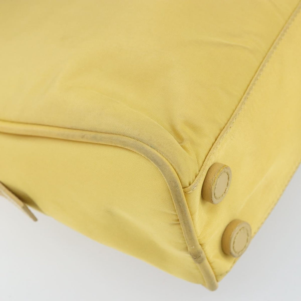 Prada Zip Around Tote Tessuto Yellow Nylon Handbag (Pre-Owned)