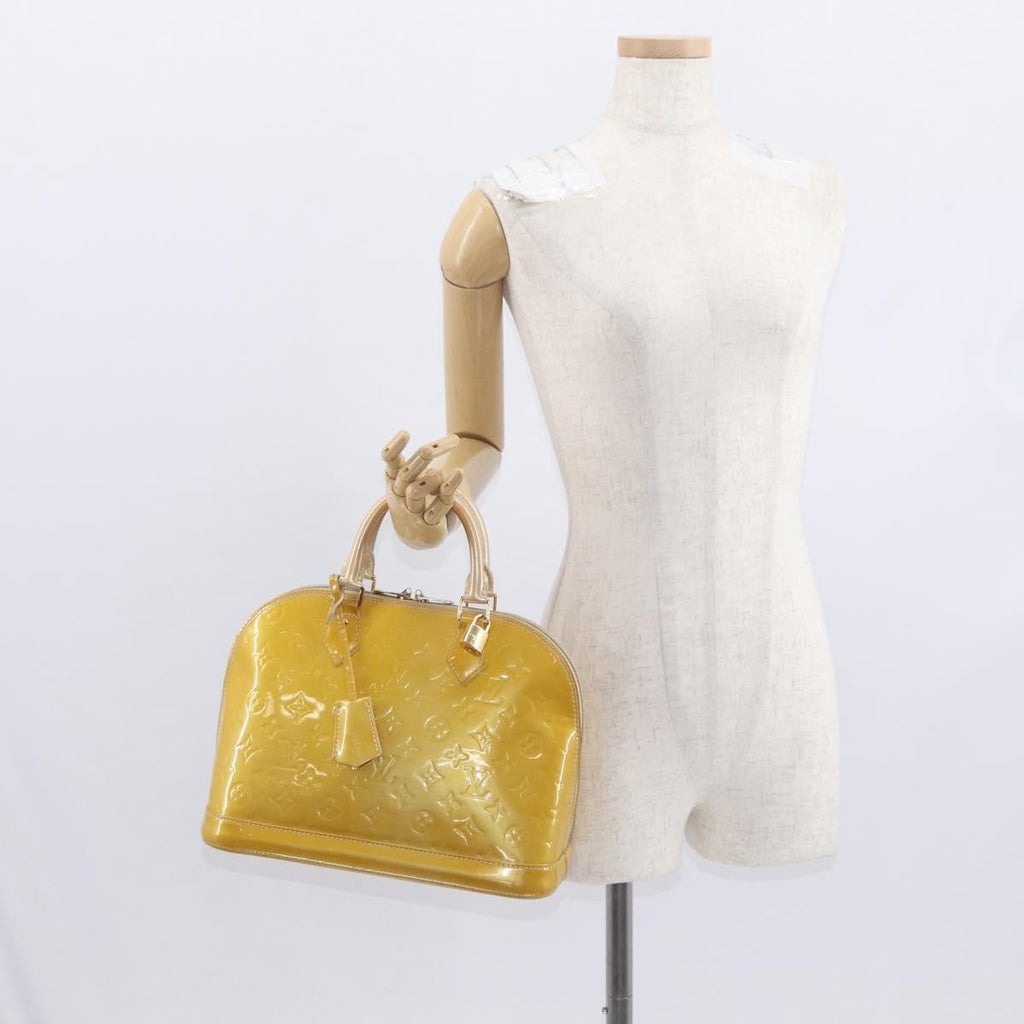 Louis Vuitton Alma Handbag Patent Leather Yellow Patent_Leather Handbag (Pre-Owned)