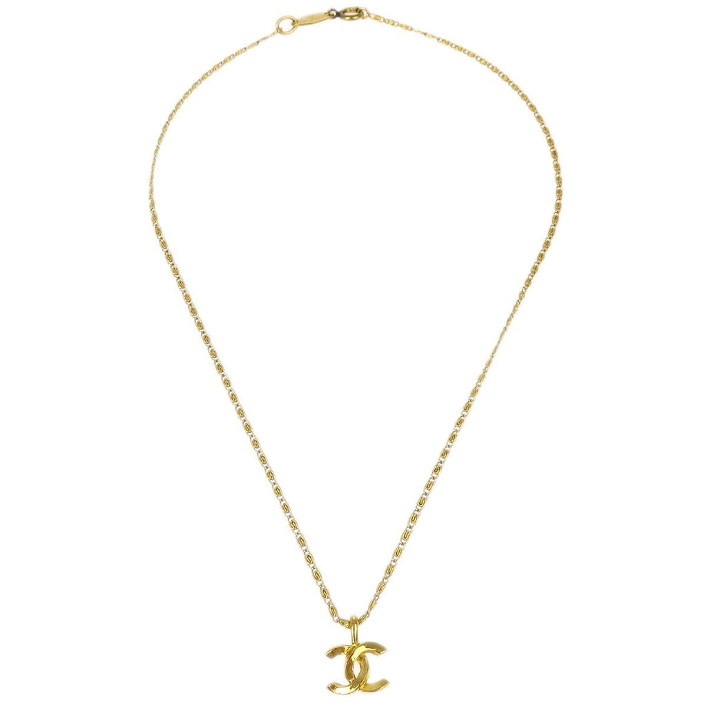 Chanel Cc Pendant Necklace Metal Gold Gold_Plated Necklace Jewelry (Pre-Owned)