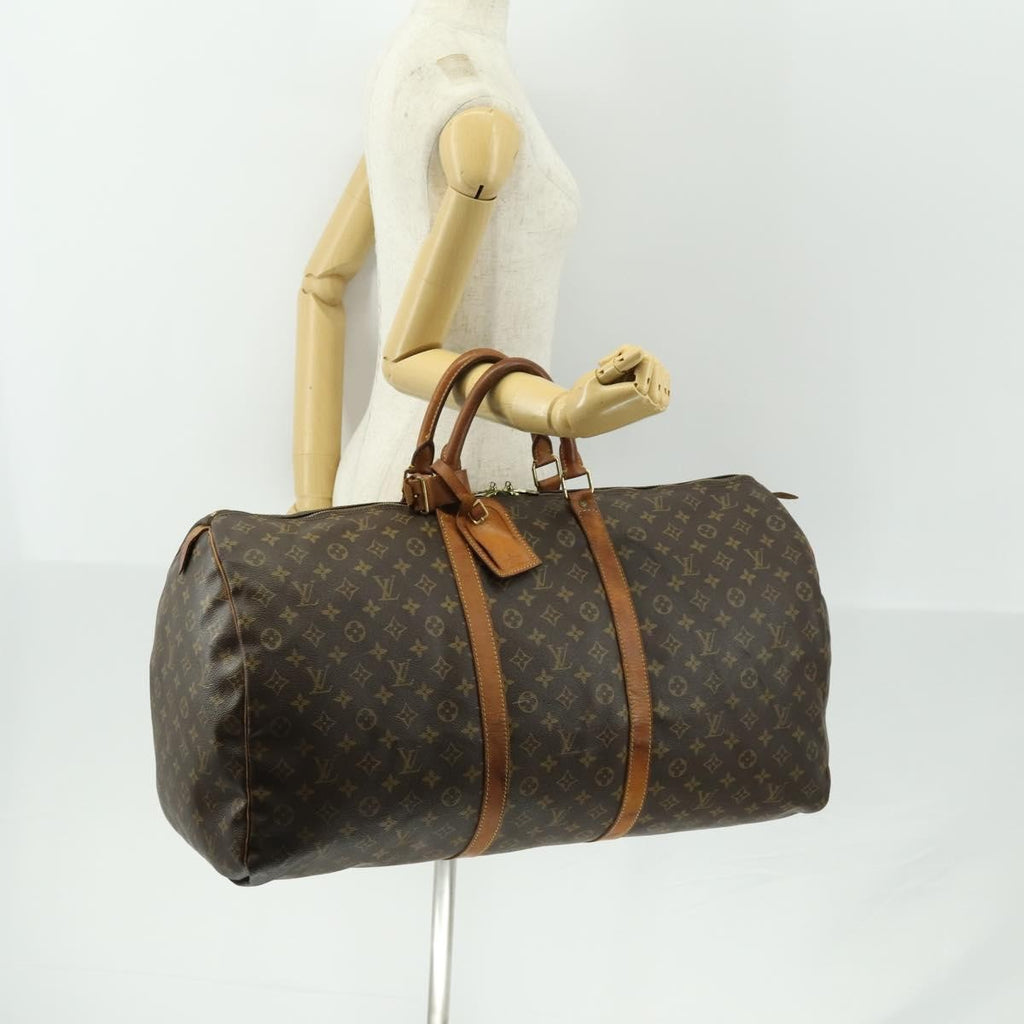 Louis Vuitton Keepall Bag Monogram Canvas Brown Canvas Travel Bag Bag (Pre-Owned)