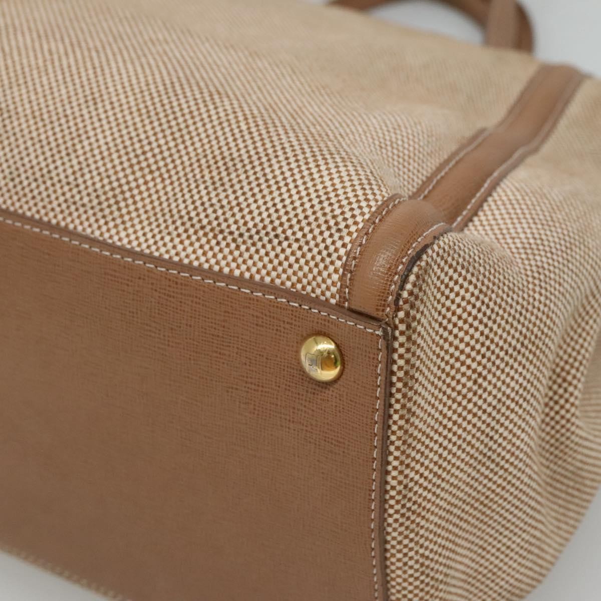 Fendi 2Jours Bag Canvas Beige Canvas Tote Bag Bag (Pre-Owned)