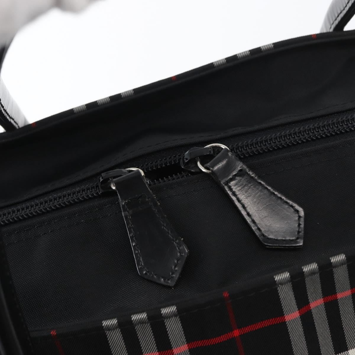 Burberry Nova Check Handbag Nylon Black Nylon Handbag (Pre-Owned)