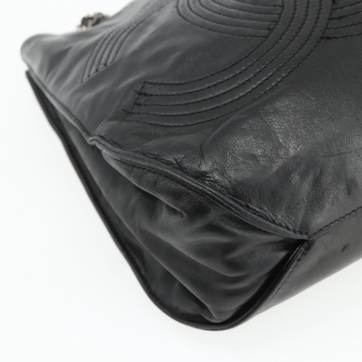 Chanel Vintage Cc Shoulder Bag Lambskin Black Leather Shoulder Bag Bag (Pre-Owned)