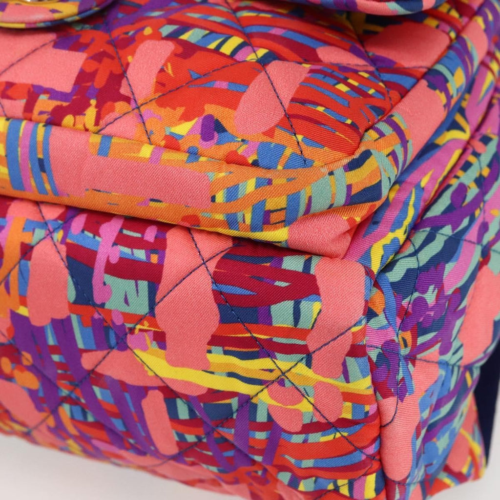 Chanel Cc Pocket Backpack Quilted Printed Foulard Multicolour Nylon Backpack Bag (Pre-Owned)