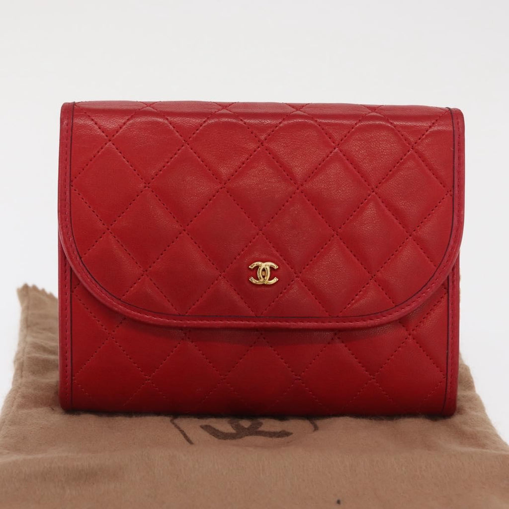 Chanel Vintage Clutch Leather Red Leather Clutche & Pouche Bag (Pre-Owned)