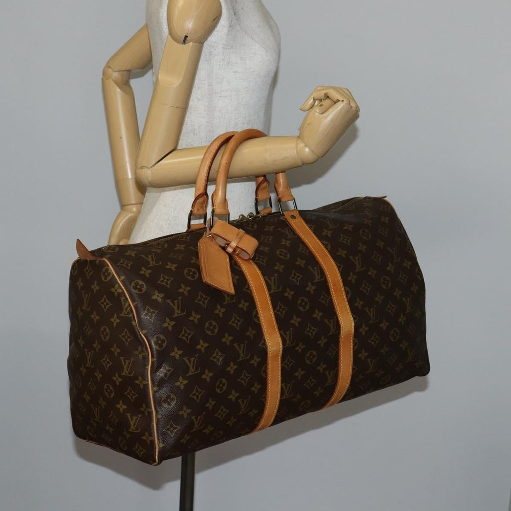 Louis Vuitton Keepall Bag Monogram Canvas Brown Canvas Bag (Pre-Owned)