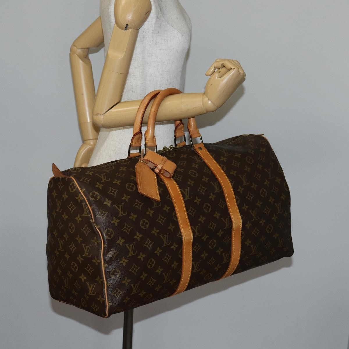 Louis Vuitton Keepall Bag Monogram Canvas Brown Canvas Bag (Pre-Owned)