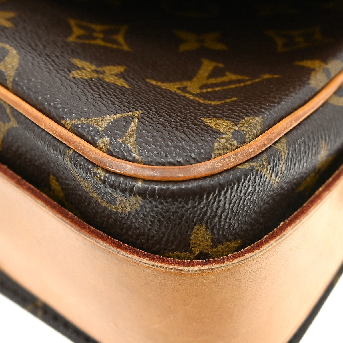 Louis Vuitton Cartouchiere Handbag Monogram Canvas Brown Canvas Shoulder Bag Bag (Pre-Owned)