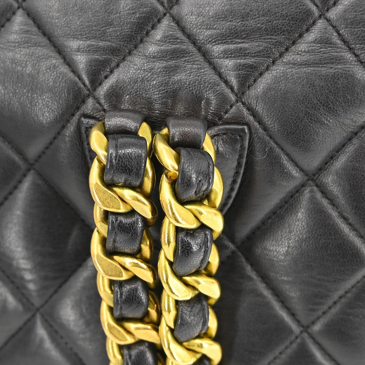 Chanel Duma Drawstring Backpack Quilted Leather Black Leather Backpack Bag (Pre-Owned)