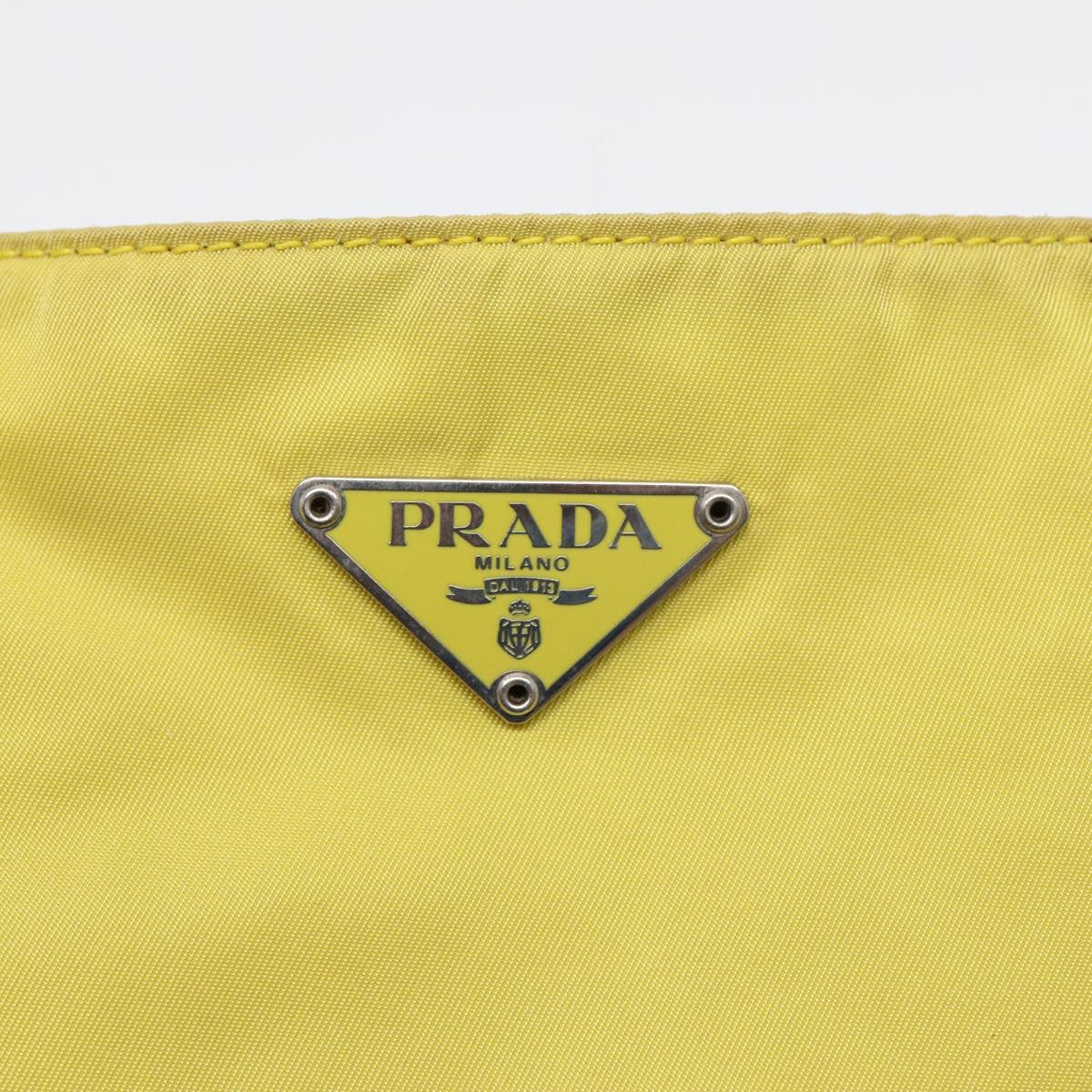 Prada Vintage Shoulder Bag Tessuto Yellow Nylon Shoulder Bag Bag (Pre-Owned)