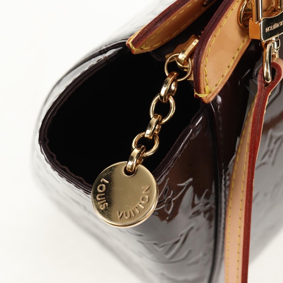 Louis Vuitton Brea Handbag Monogram Vernis Burgundy Patent_Leather Handbag (Pre-Owned)