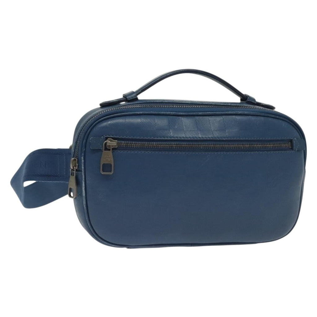 Louis Vuitton Ambler Bag Damier Infini Leather Blue Leather Shoulder Bag Bag (Pre-Owned)