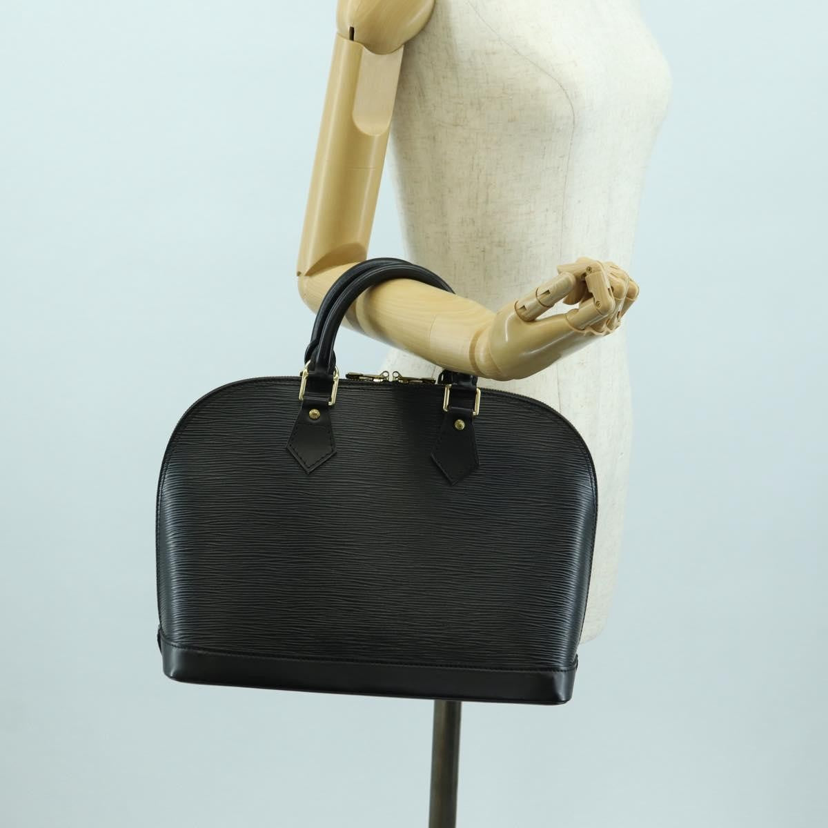 Louis Vuitton Alma Handbag Epi Leather Black Leather Handbag (Pre-Owned)