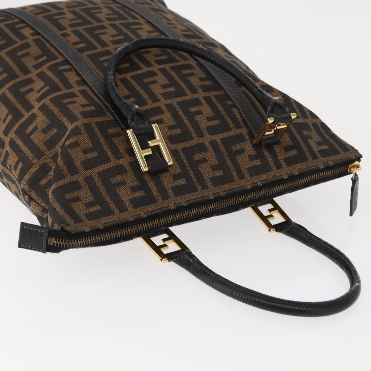 Fendi Zucca Tote Bag Canvas Black Canvas Tote Bag Bag (Pre-Owned)