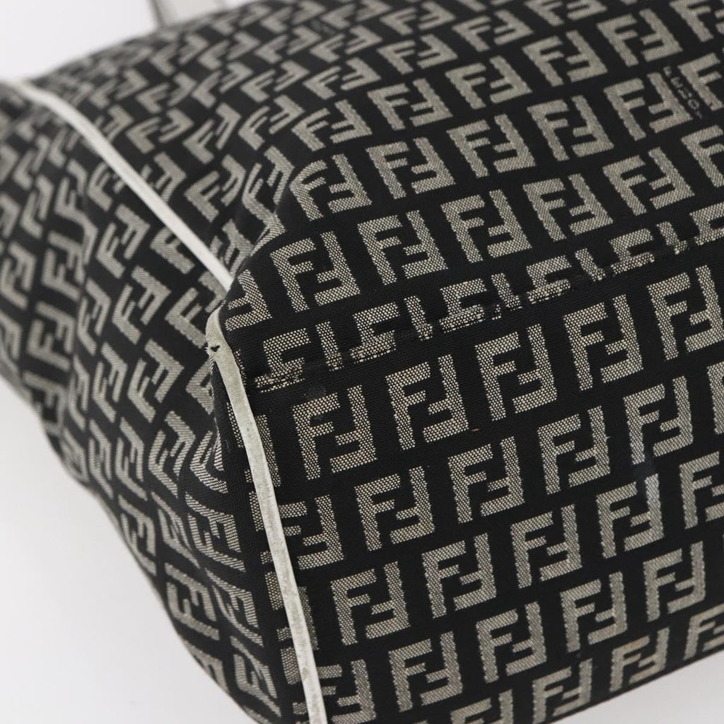 Fendi Zucca Tote Bag Canvas Black Canvas Tote Bag Bag (Pre-Owned)