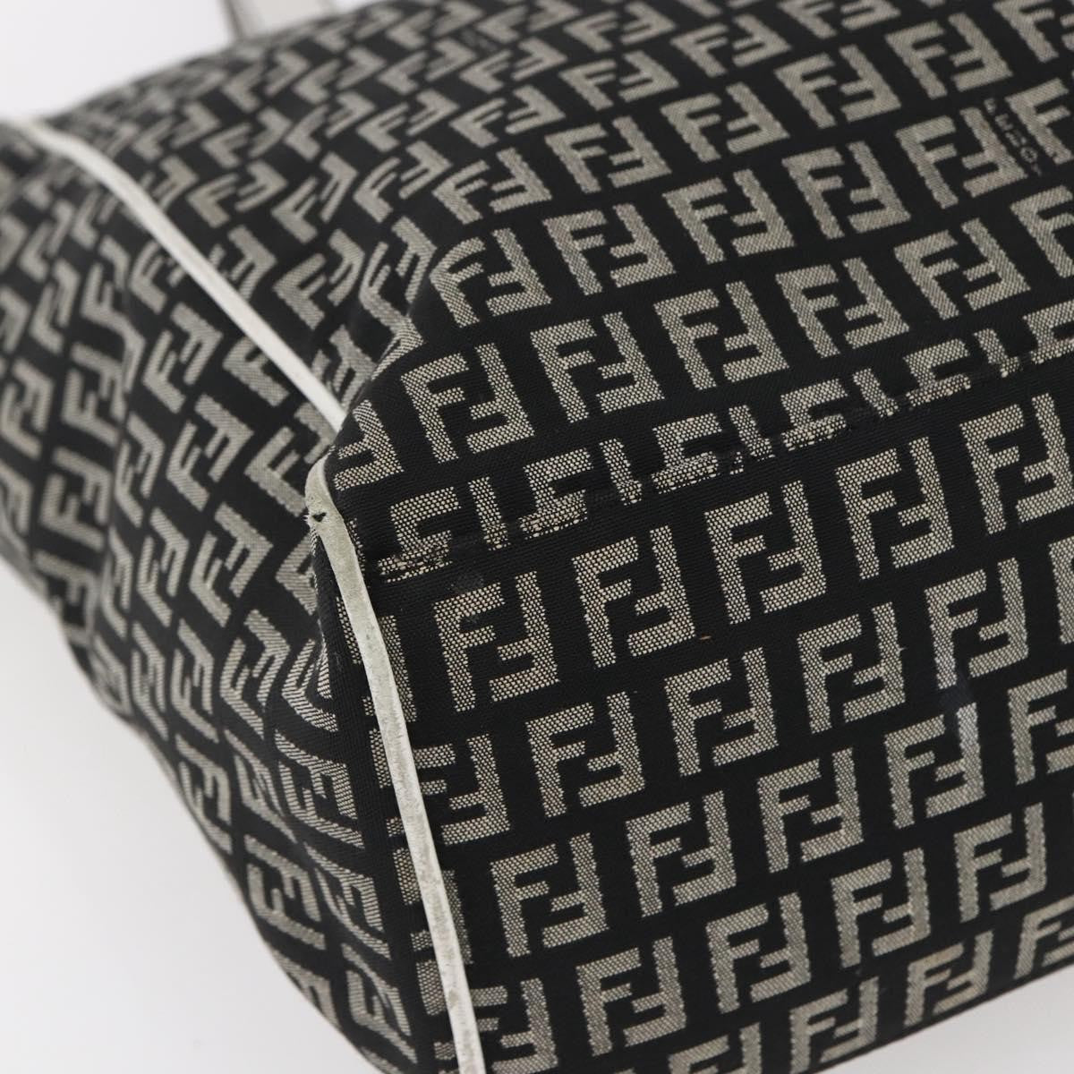 Fendi Zucca Tote Bag Canvas Black Canvas Tote Bag Bag (Pre-Owned)
