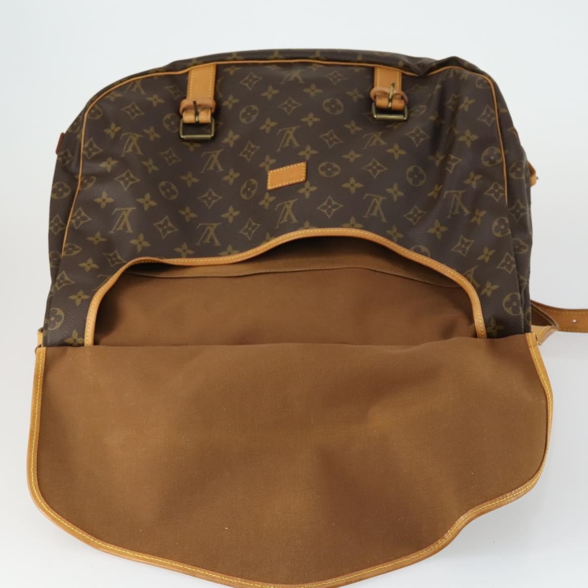 Louis Vuitton Saumur Handbag Monogram Canvas Brown Canvas Shoulder Bag Bag (Pre-Owned)