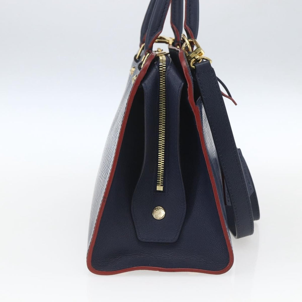 Louis Vuitton Vaneau Handbag Epi Leather Blue Leather Handbag (Pre-Owned)