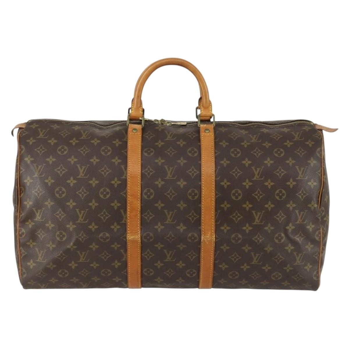 Louis Vuitton Keepall Bag Monogram Canvas Brown Canvas Travel Bag Bag (Pre-Owned)