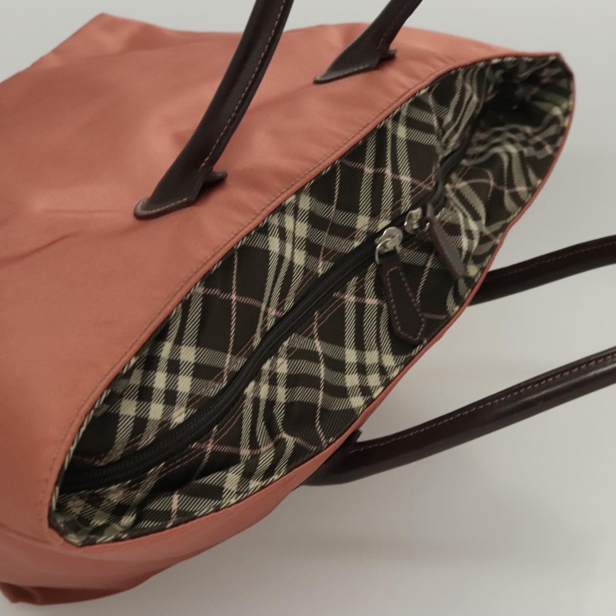 Burberry Nova Check Blue Label Nylon Pink Nylon Handbag (Pre-Owned)