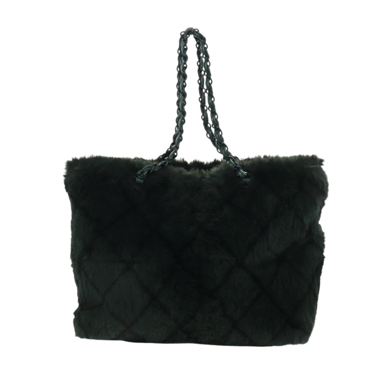 Chanel Chain Tote Lapin Fur Green Fur Tote Bag Bag (Pre-Owned)