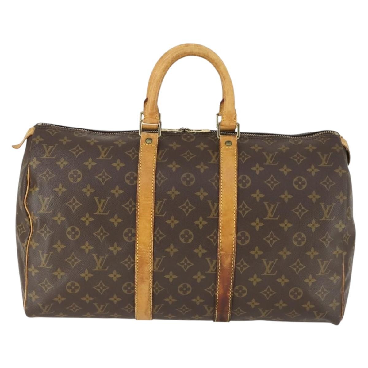 Louis Vuitton Keepall Bag Monogram Canvas Brown Canvas Travel Bag Bag (Pre-Owned)