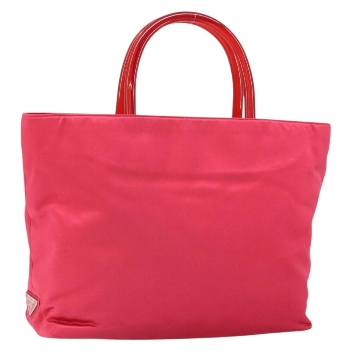 Prada Vintage Handbag Satin Red Satin Handbag (Pre-Owned)