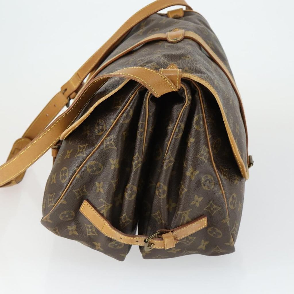 Louis Vuitton Saumur Handbag Monogram Canvas Brown Canvas Shoulder Bag Bag (Pre-Owned)