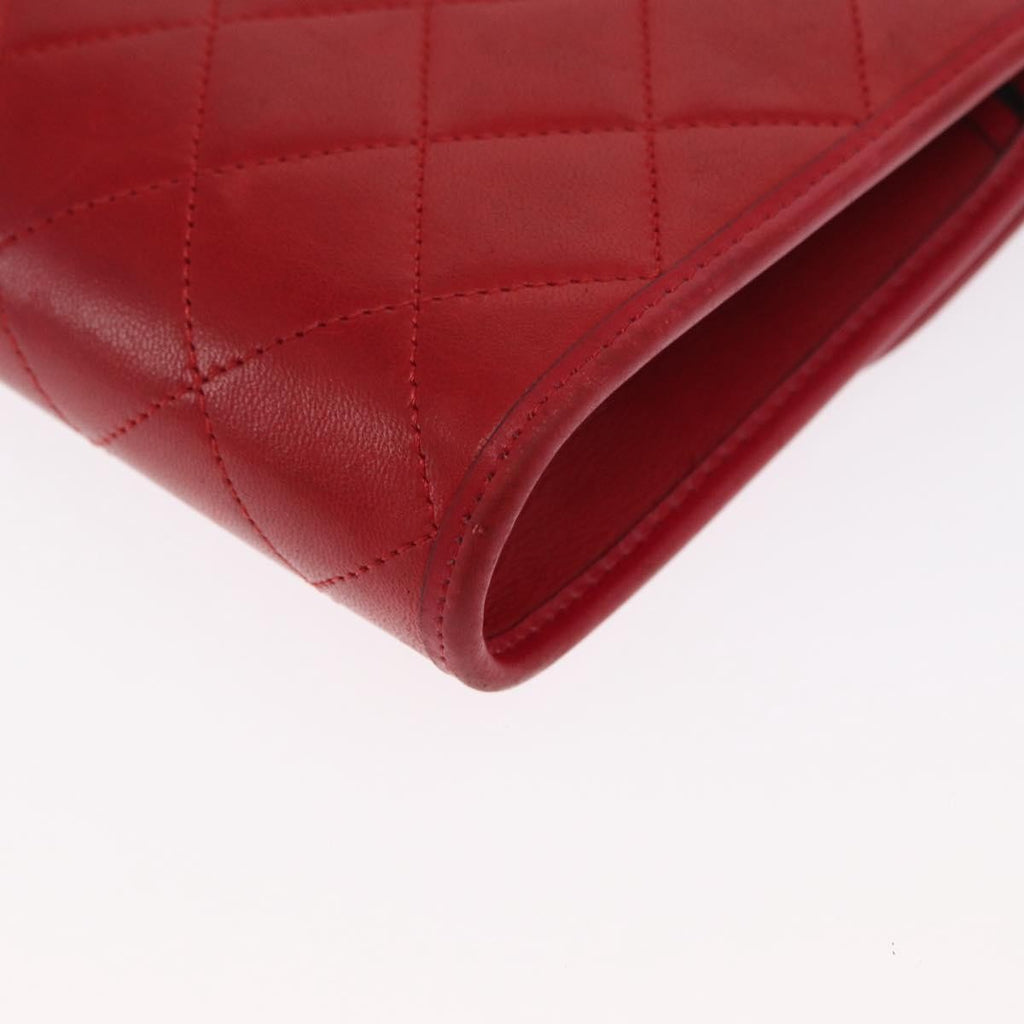 Chanel Vintage Clutch Leather Red Leather Clutche & Pouche Bag (Pre-Owned)