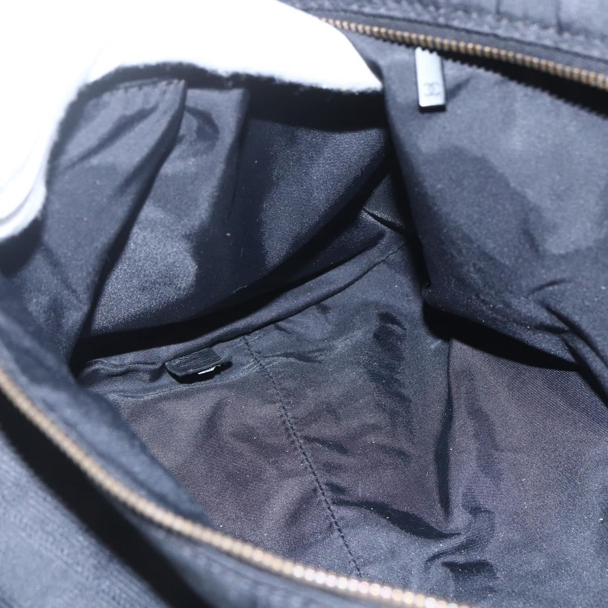 Chanel Travel Line Boston Bag Nylon Black Nylon Travel Bag Bag (Pre-Owned)