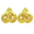 Chanel Vintage Cc Heart Clip-On Earrings Metal Gold Gold_Plated Earrings Jewelry (Pre-Owned)