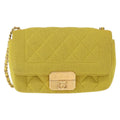 Chanel Chic With Me Flap Bag Quilted Jersey Yellow Cotton Shoulder Bag Bag (Pre-Owned)