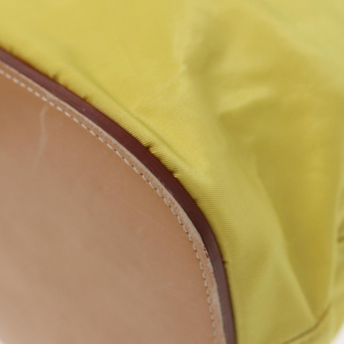 Prada Vintage Shoulder Bag Tessuto Yellow Nylon Shoulder Bag Bag (Pre-Owned)