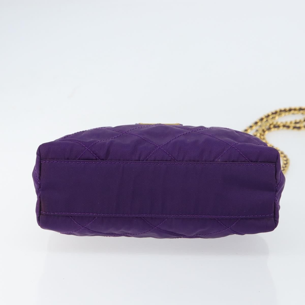 Prada Re-Edition 1995 Chain Tote Quilted Re-Nylon Purple Nylon Shoulder Bag Bag (Pre-Owned)