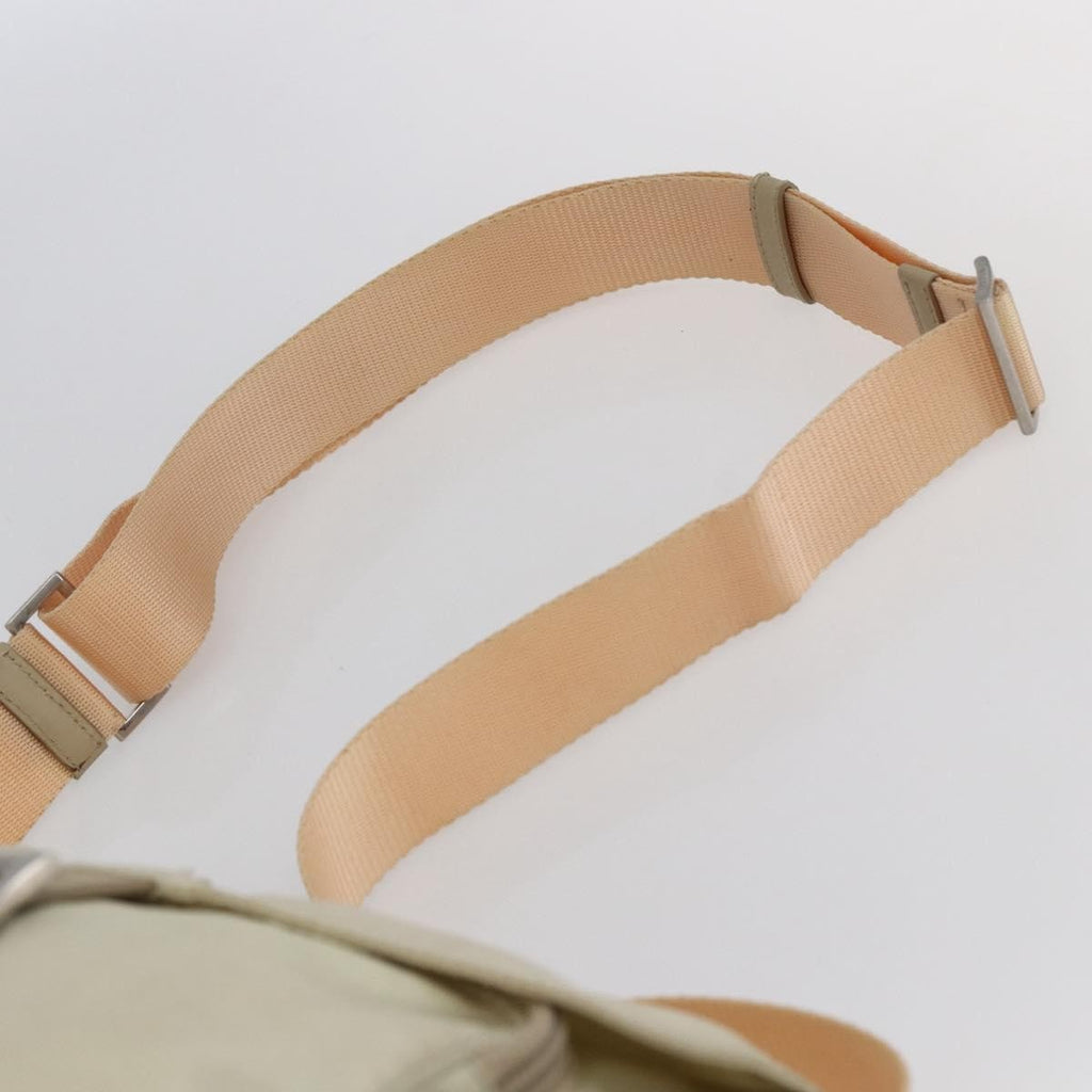 Prada Buckle Messenger Bag Tessuto Beige Nylon Shoulder Bag Bag (Pre-Owned)