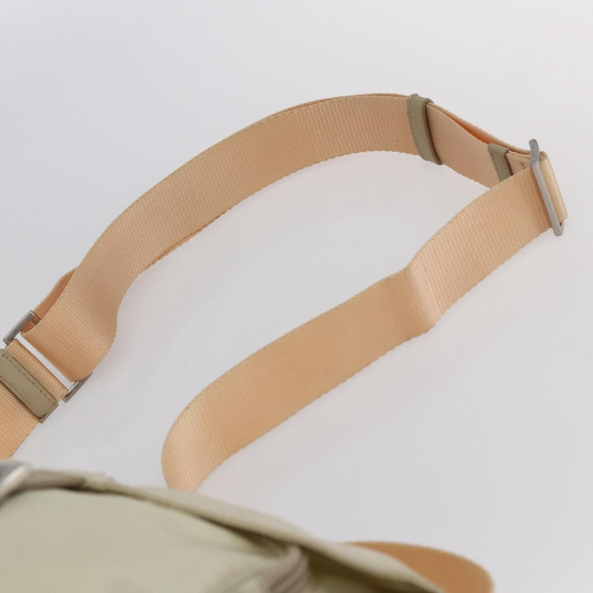 Prada Buckle Messenger Bag Tessuto Beige Nylon Shoulder Bag Bag (Pre-Owned)