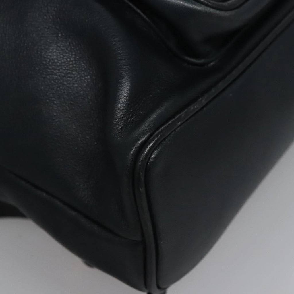 Gucci Vintage Bamboo Backpack Leather Black Leather Backpack Bag (Pre-Owned)