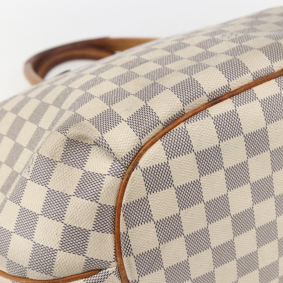 Louis Vuitton Riviera Handbag Damier White Canvas Handbag (Pre-Owned)