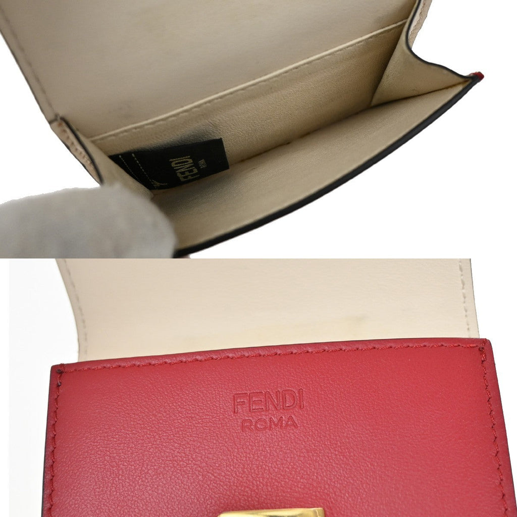 Fendi Peekaboo Wallet Leather Red Leather Wallets Accessory (Pre-Owned)