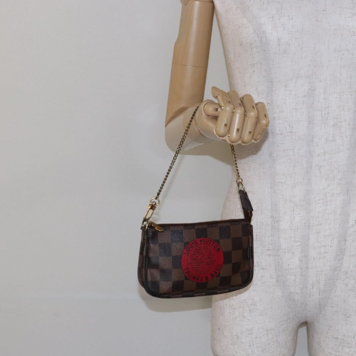 Louis Vuitton Pochette Accessoires Limited Edition Damier Brown Canvas Clutche & Pouche Bag (Pre-Owned)